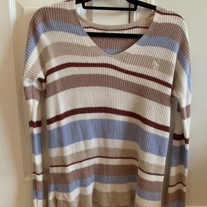striped tan sweater